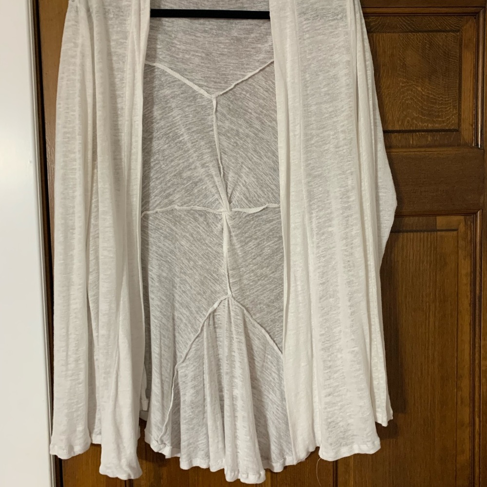 White cardigan with knotted back